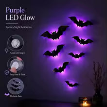Samoprzylepne Lampki LED Halloween – Dekoracja Ścienna nietoperz
